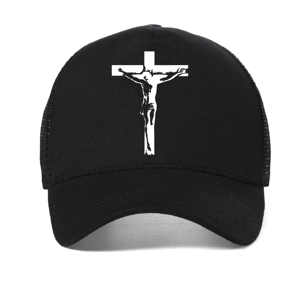Jesus Christian Redeemed Cross Nails Flat Bill Snapback Hat Adjustable Baseball Cap For Men And Women