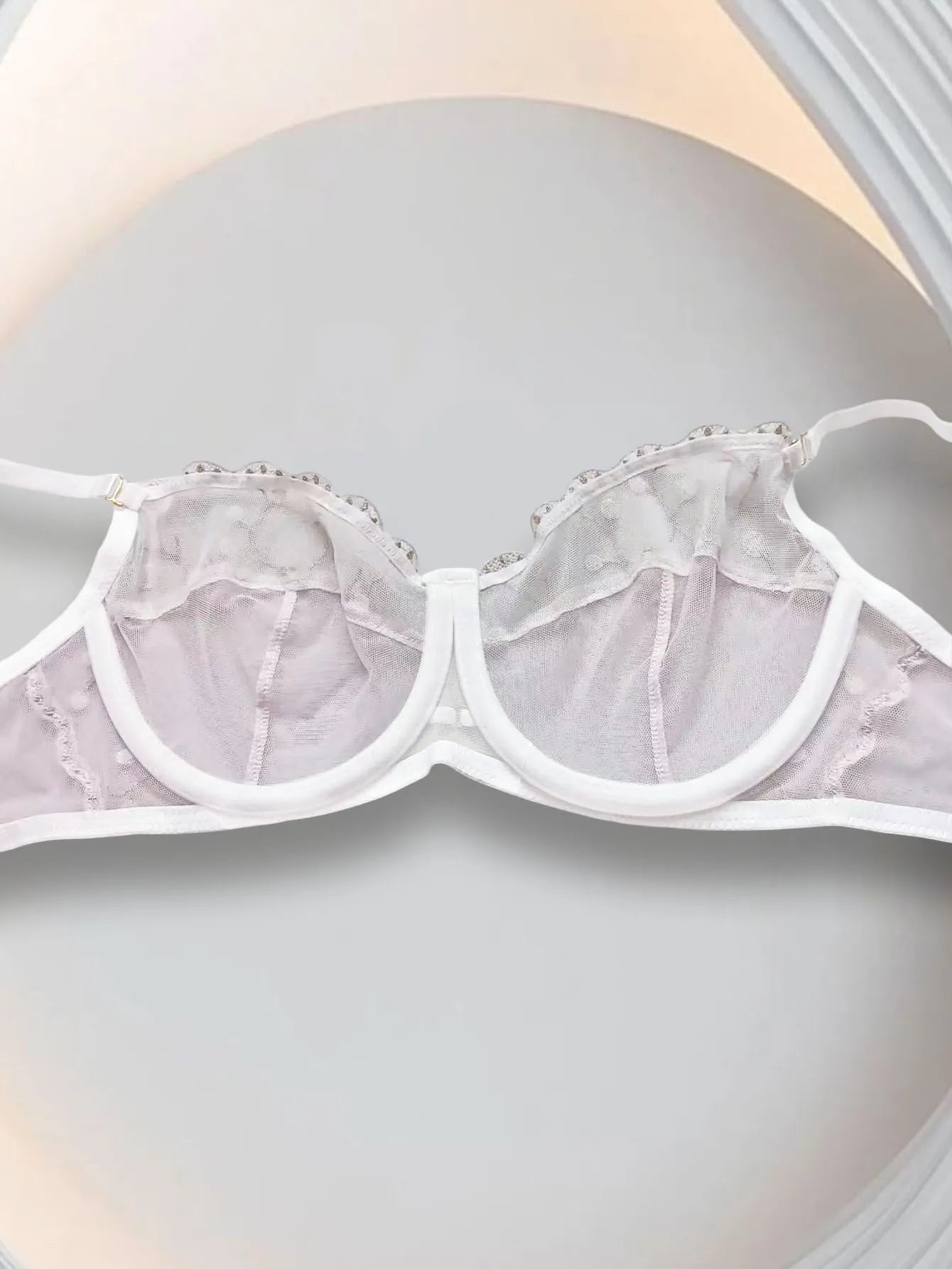 Embroidery Lace Bra For Women Plus Size Sexy Thin Underwired Black Gray