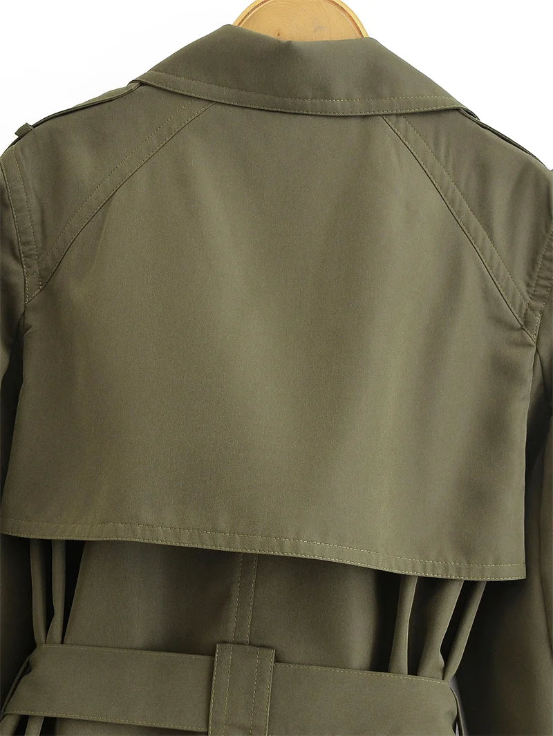 Long Belted Women Trench Coat