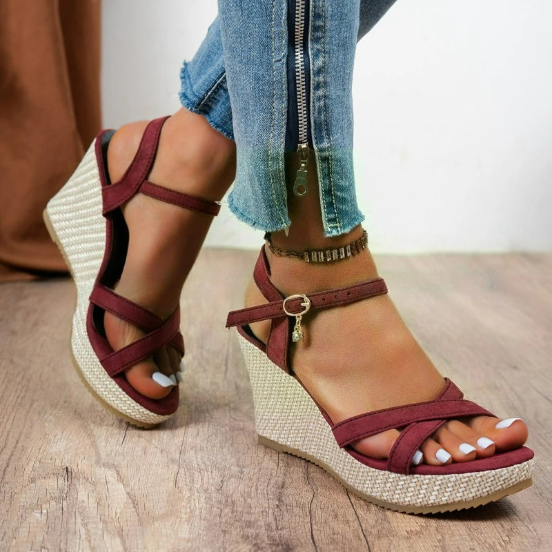 2025 Summer Wedge Platform Sandals Fashion Casual Peep Toe Beach Shoes For Women