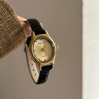 Leather Strap Gold Frame Watches