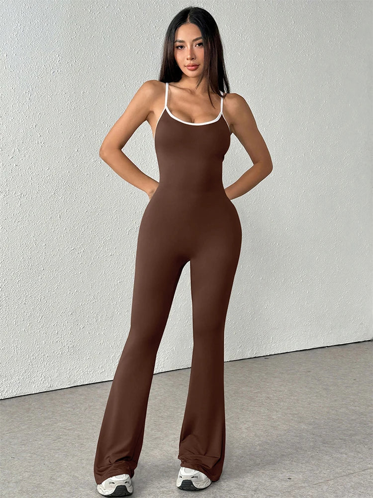 Contemporary Bold: Skew-Collar Lace-Up Slim Jumpsuit