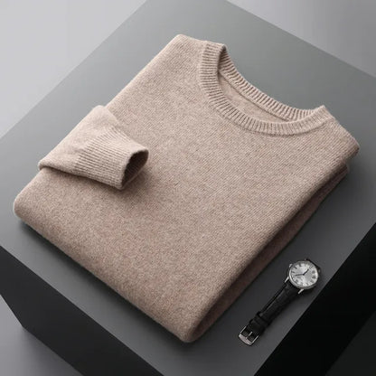 New Soft Mens Round Neck Thickened Wool Sweaters