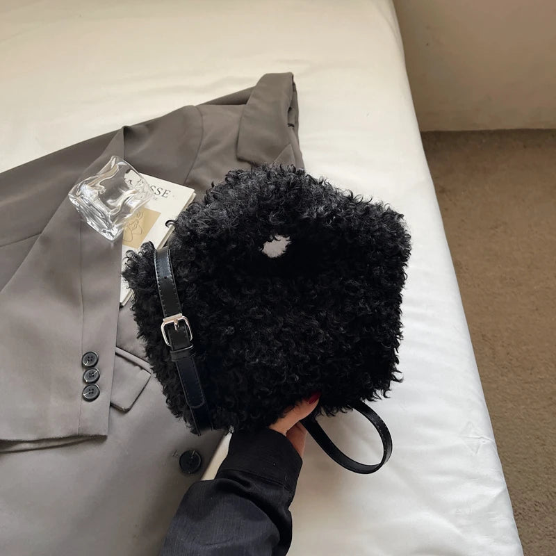 Furry Ball Mini Crossbody Bags
