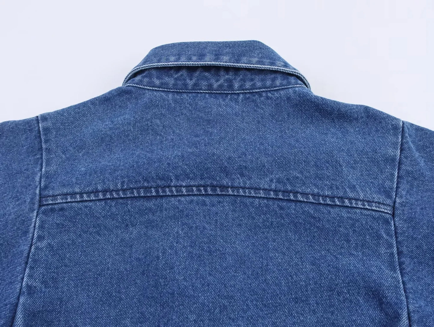 2024 Vintage Denim Shirt Casual Cropped Style For Womens Summer