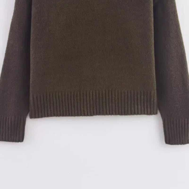 Simple O Neck Long Sleeve Sweaters