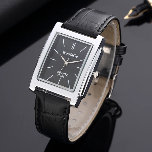 Classic Square Dial Ceramic Band Men Black Watches