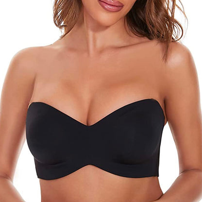 Full Support Non-Slip Convertible Bandeau Strapless Bra