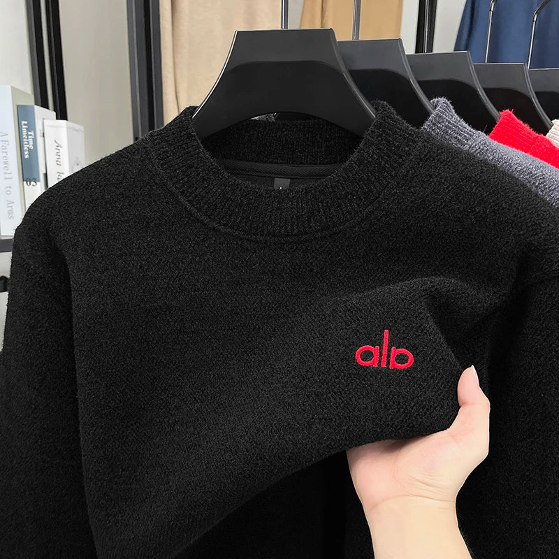 New Soft Mens Round Neck Thickened Wool Sweaters