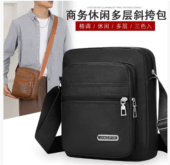 Genuine Leather Business Style Big Messenger Handbags For Men Women