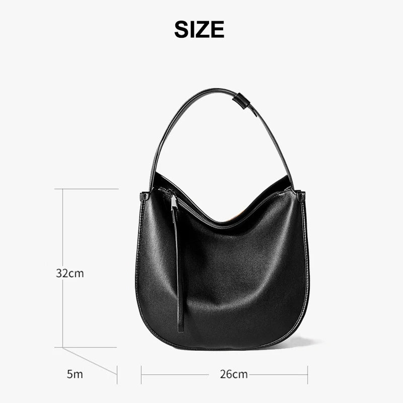 Genuine Leather High Quality Single Shoulder Zipper Tote Bags