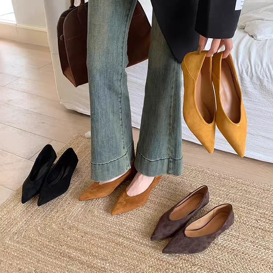 CozyPoint Flats – Chic Pointed Toe Comfort Shoes