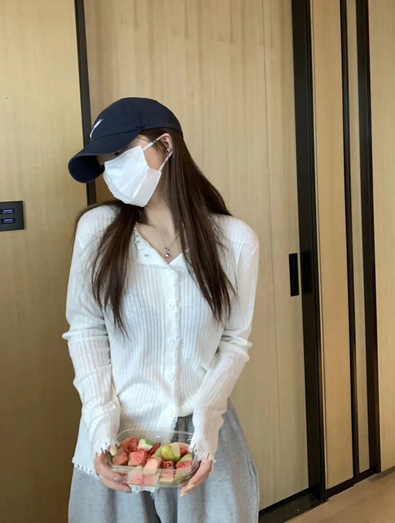 Korean Style O-Neck Knit Cardigan for Women – Autumn 2025