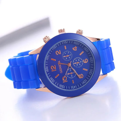 Crocodile Style Quartz Watches Unisex Casual Silicone Bands