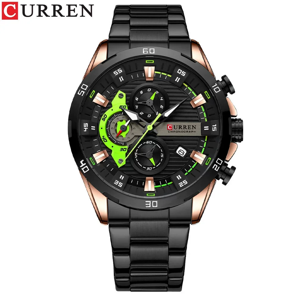 Mens Stainless Steel Creative Waterproof Analog Watches