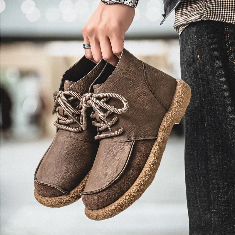 Big Size New Spring British Style Men Casual Leather Boots