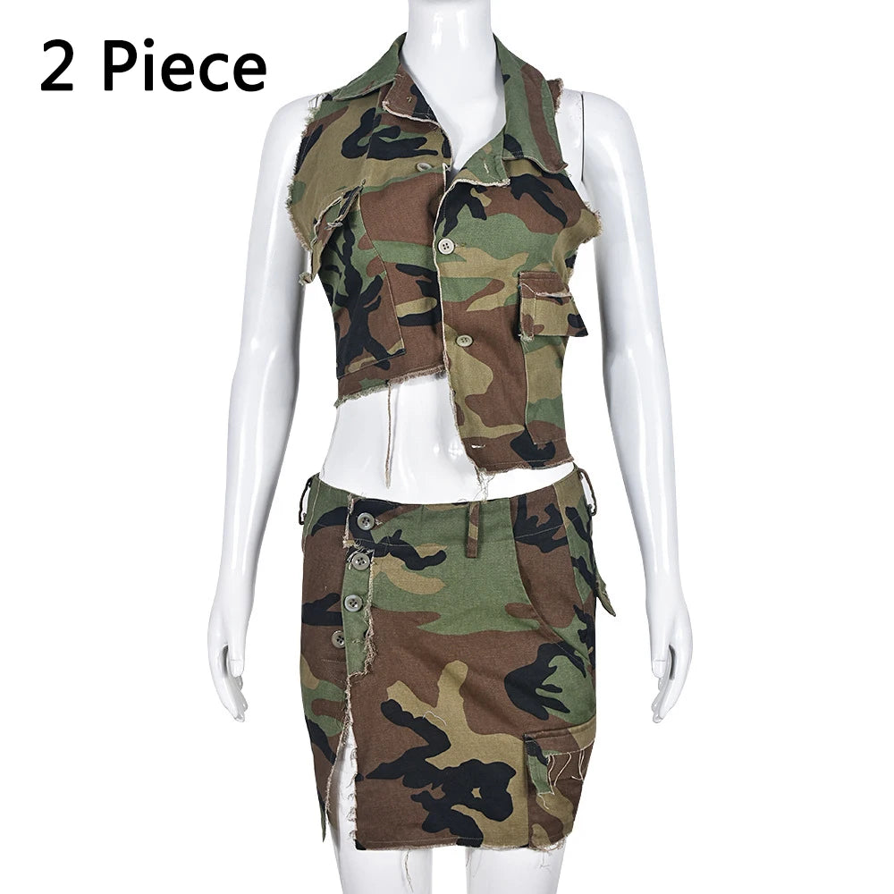 Strapless Camouflage Design Sexy Crop Tops