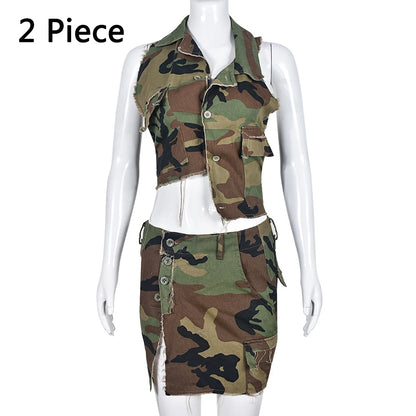 Strapless Camouflage Design Sexy Crop Tops