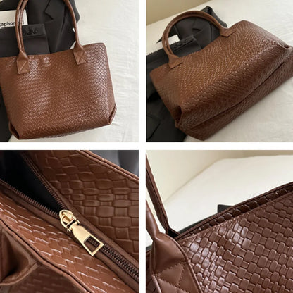 Large Capacity Crocodile Style Bright Black Handbag