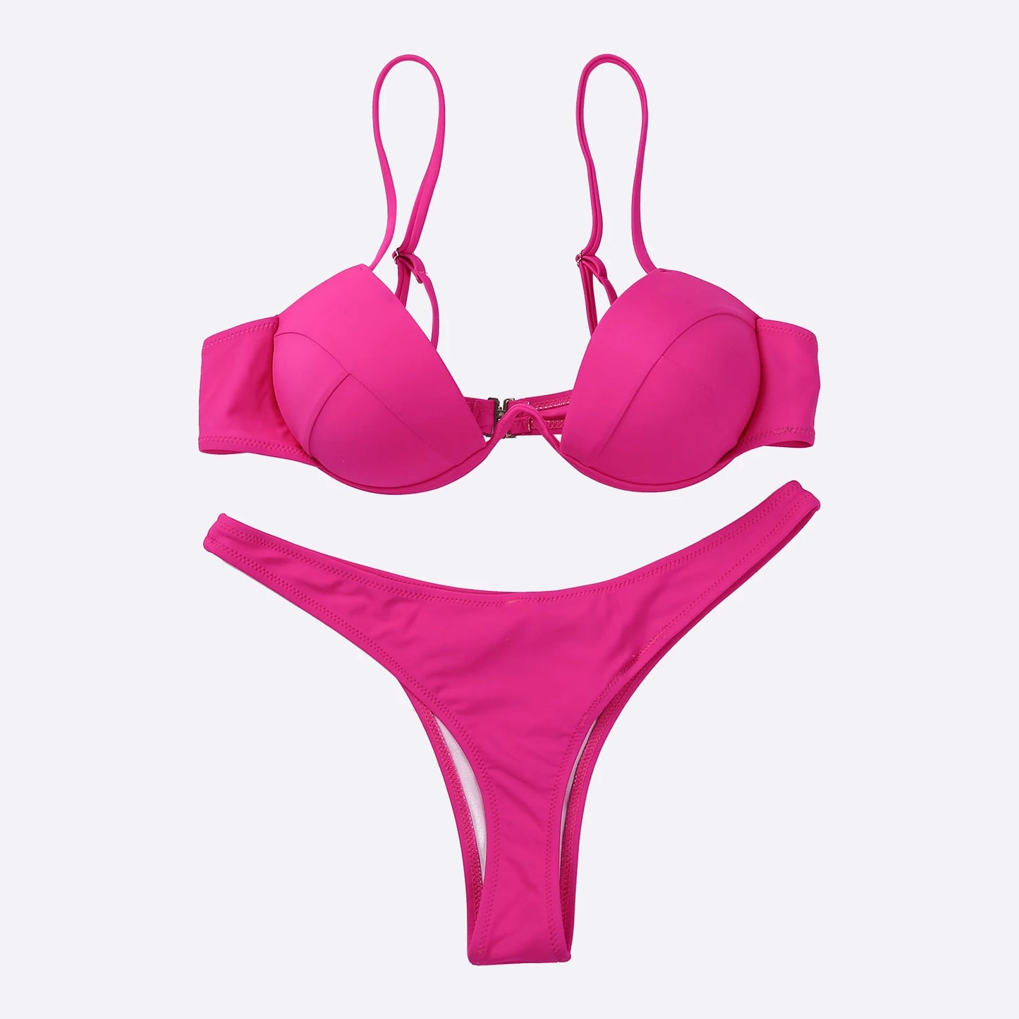 Classic Black V-Wire Push-Up Bikini Aesthetic