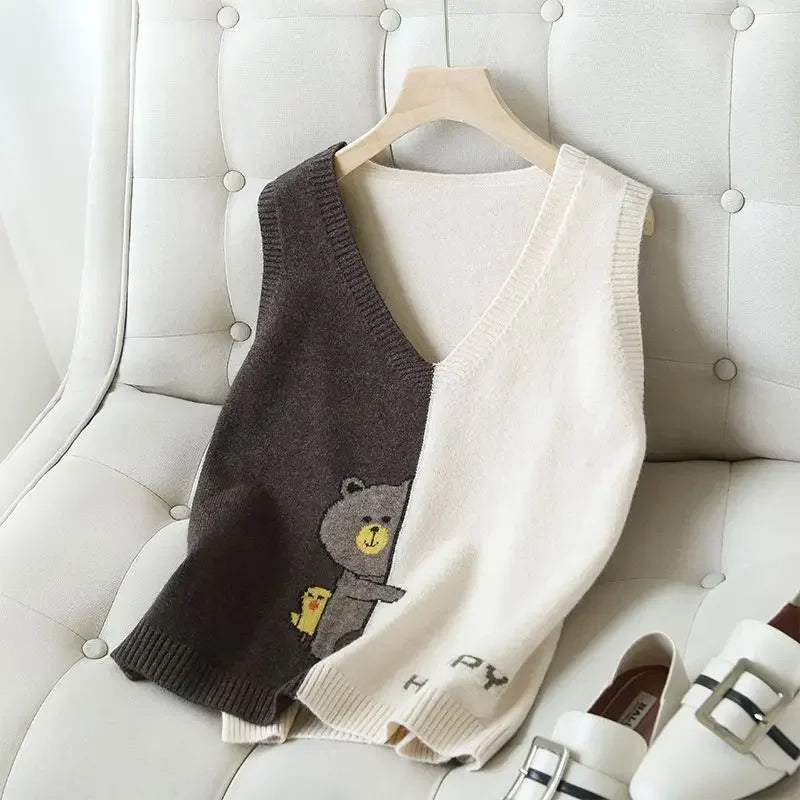 Womens Cross Tied V Neck Oversized Sweaters