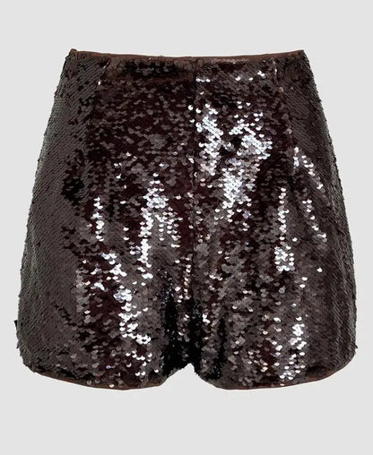 Chic Solid Color Back Zipper Women Shorts