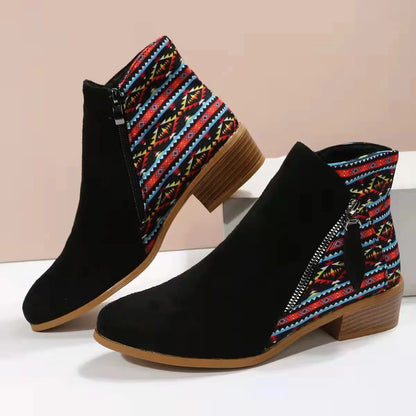 Platform Heel Suede Zipper Up Elegant Boots For Women