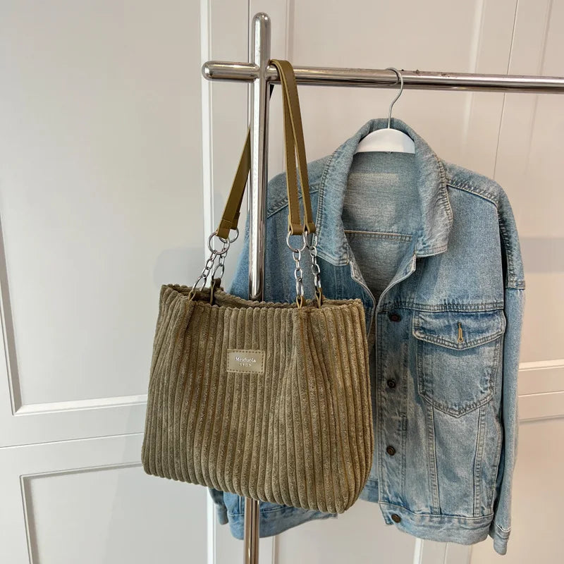 Women Organic Corduroy Shopping Bags