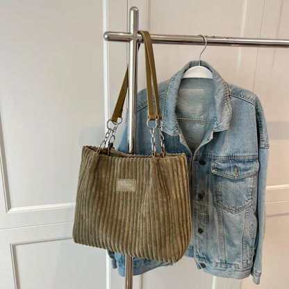 Women Organic Corduroy Shopping Bags