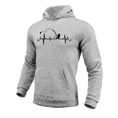 Ice Fishing On Lake Michigan Printed Cotton Casual Hoodies