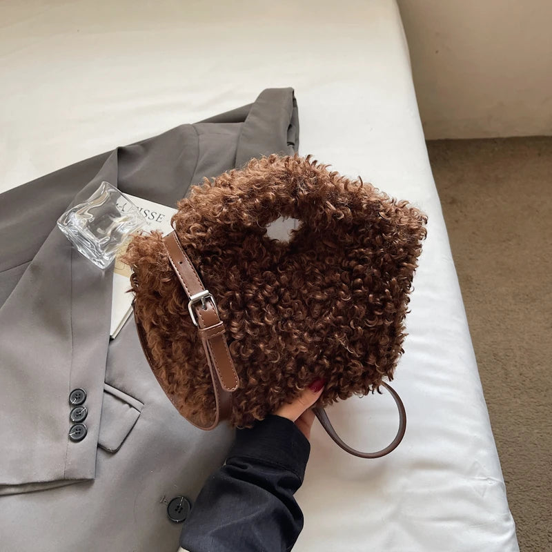 Furry Ball Mini Crossbody Bags