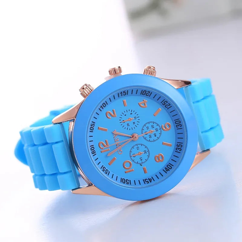 Crocodile Style Quartz Watches Unisex Casual Silicone Bands