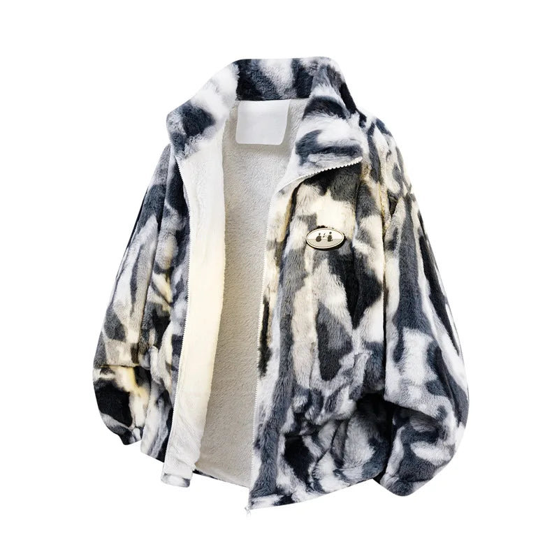 Plus Size Furry Warm Jacket for Effortless Cozy Chic Winter Street Style
