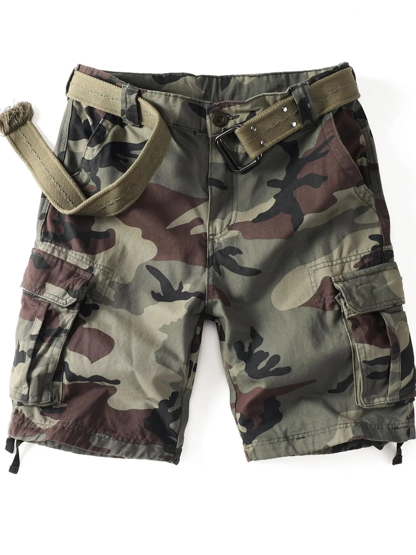 Camouflage Pattern Casual Cotton Mens Cargo Shorts
