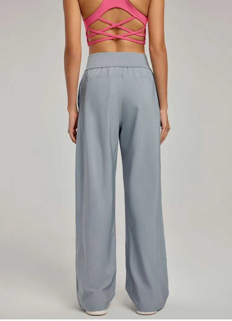 California Summer Street Style Wide Leg High Waist Pants