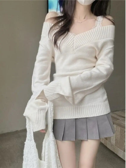 Womens V Neck Long Sleeve Slim Fit Sweaters