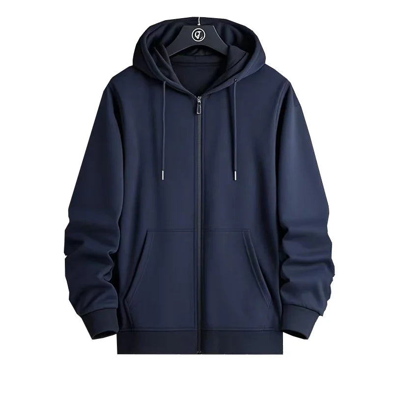 Loose Fit Zipper Closure Comfortable Simple Hoodies