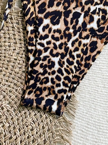 Leopard Print Sun Charm Triangle Bikini Aesthetic