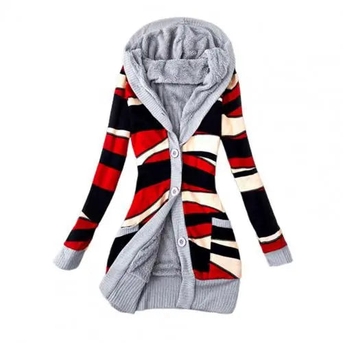 Thick Long Hooded Cardigan Sweater