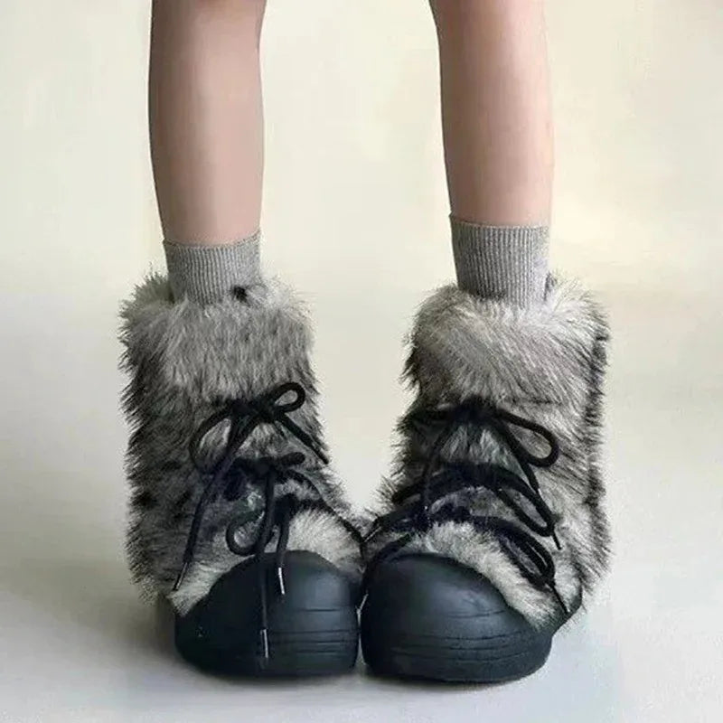 Cold Fighter Furr Plush Warmy Feeling Designer Boots For Women