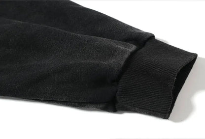 Men’s Graphic Logo Hoodie – Washed Cotton Pullover Sweatshirt for Casual Streetwear All Seasons