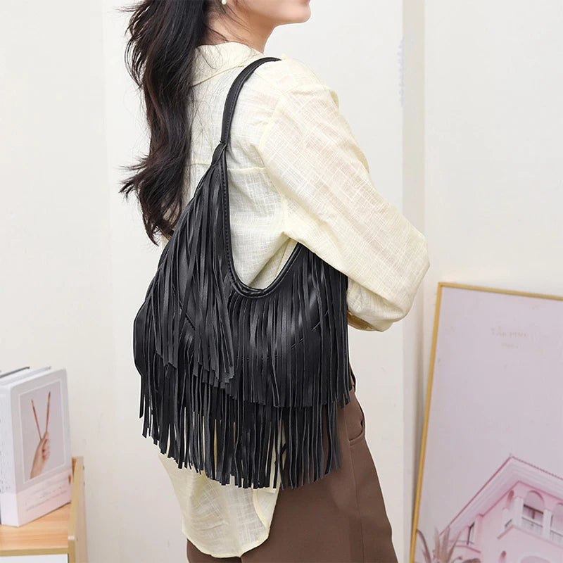 Homme Femme Star Tassel Leather Bags