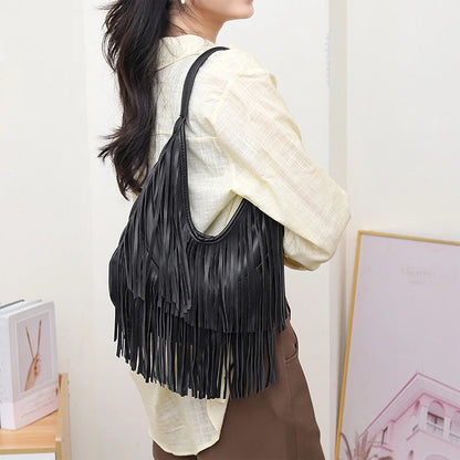 Homme Femme Star Tassel Leather Bags