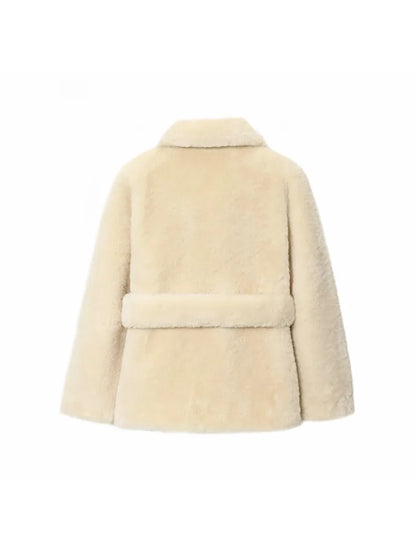 Fluffy Thick Faux Fur Overcoat For Women