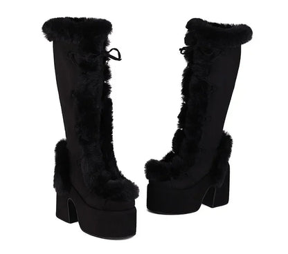 New Winter Style Warm Platform Heel Women Boots