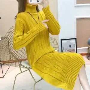 Women Turtleneck Thick Knitted Sweaters