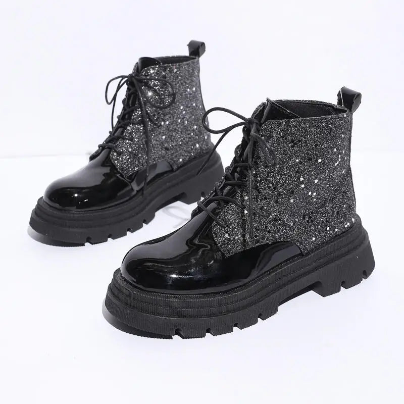 Luxury Silver Design Mid Heel Winter Women Boots