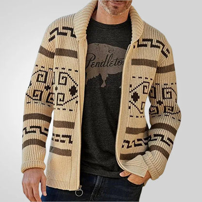 Mens Knitted Cotton Cardigan Casual Slim Fit Outwear For Autumn Winter