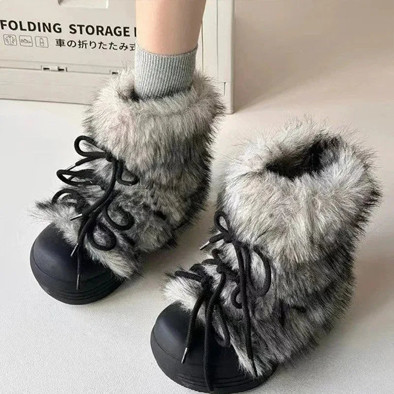 Cold Fighter Furr Plush Warmy Feeling Designer Boots For Women