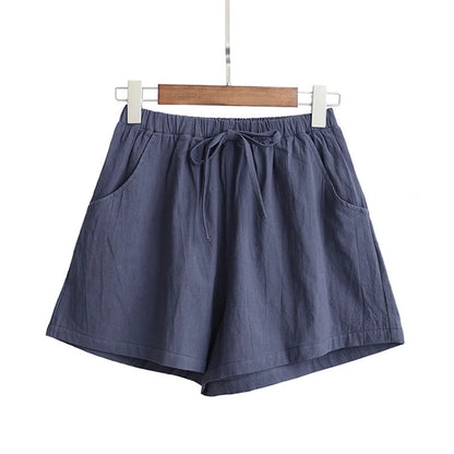England Style Mid Waist Women Casual Shorts